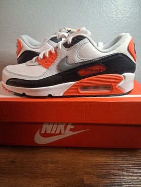 Nike White Black Orange Air Max Gore-Tex Sneakers
